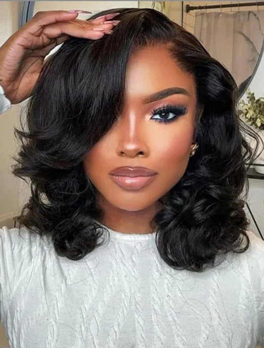 13 x 6 Natural Color Body Wave Bob HD Virgin Wig | 180 % density