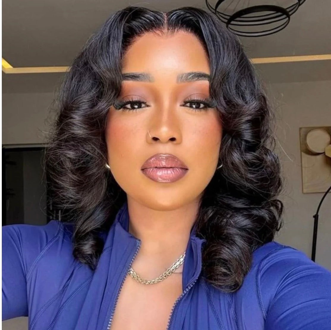 13 x 6 Natural Color Body Wave Bob HD Virgin Wig | 180 % density