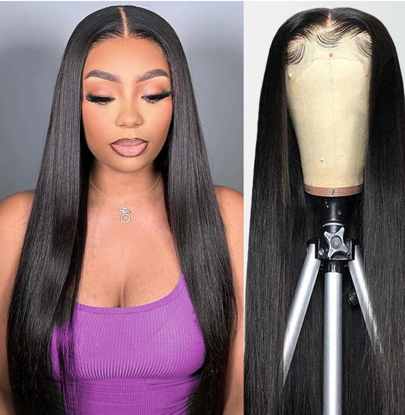 5 x 5 Natural Color Straight HD Virgin Wig | 200 % Density