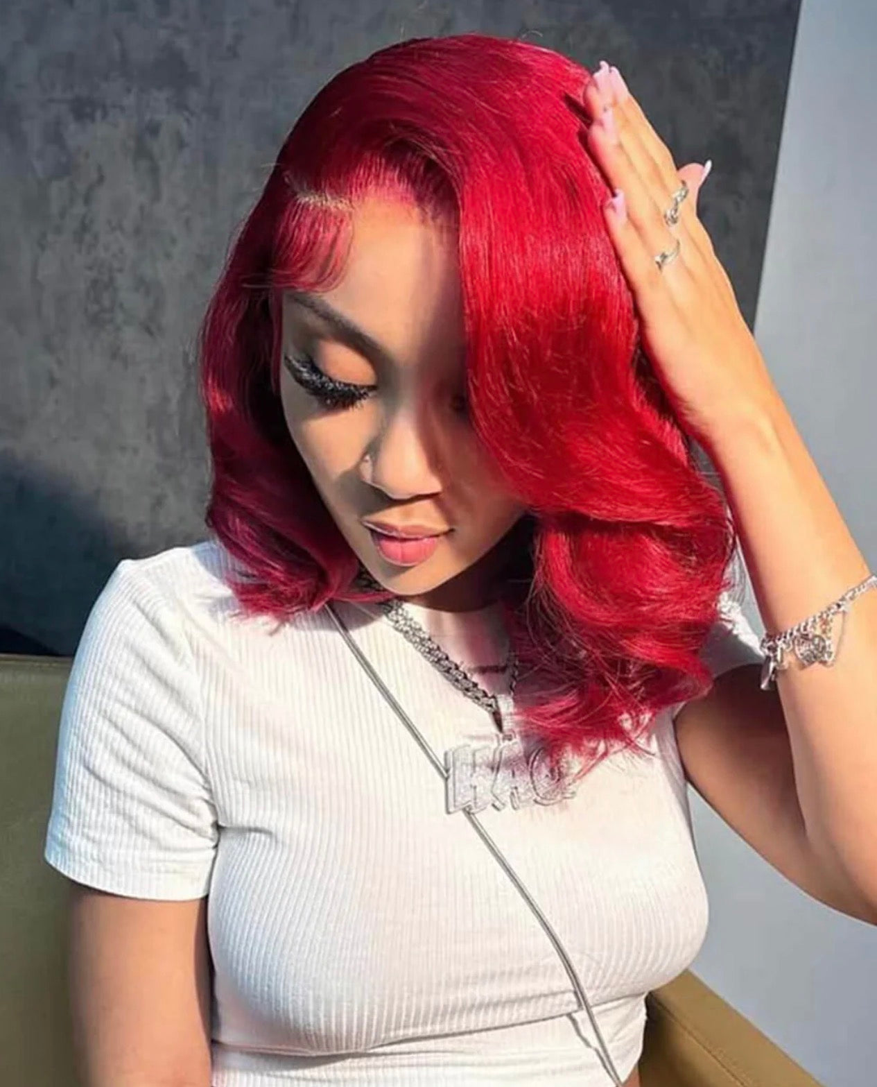 13 x 6 Red Color Body Wave Bob HD Virgin Wig | 180 % density