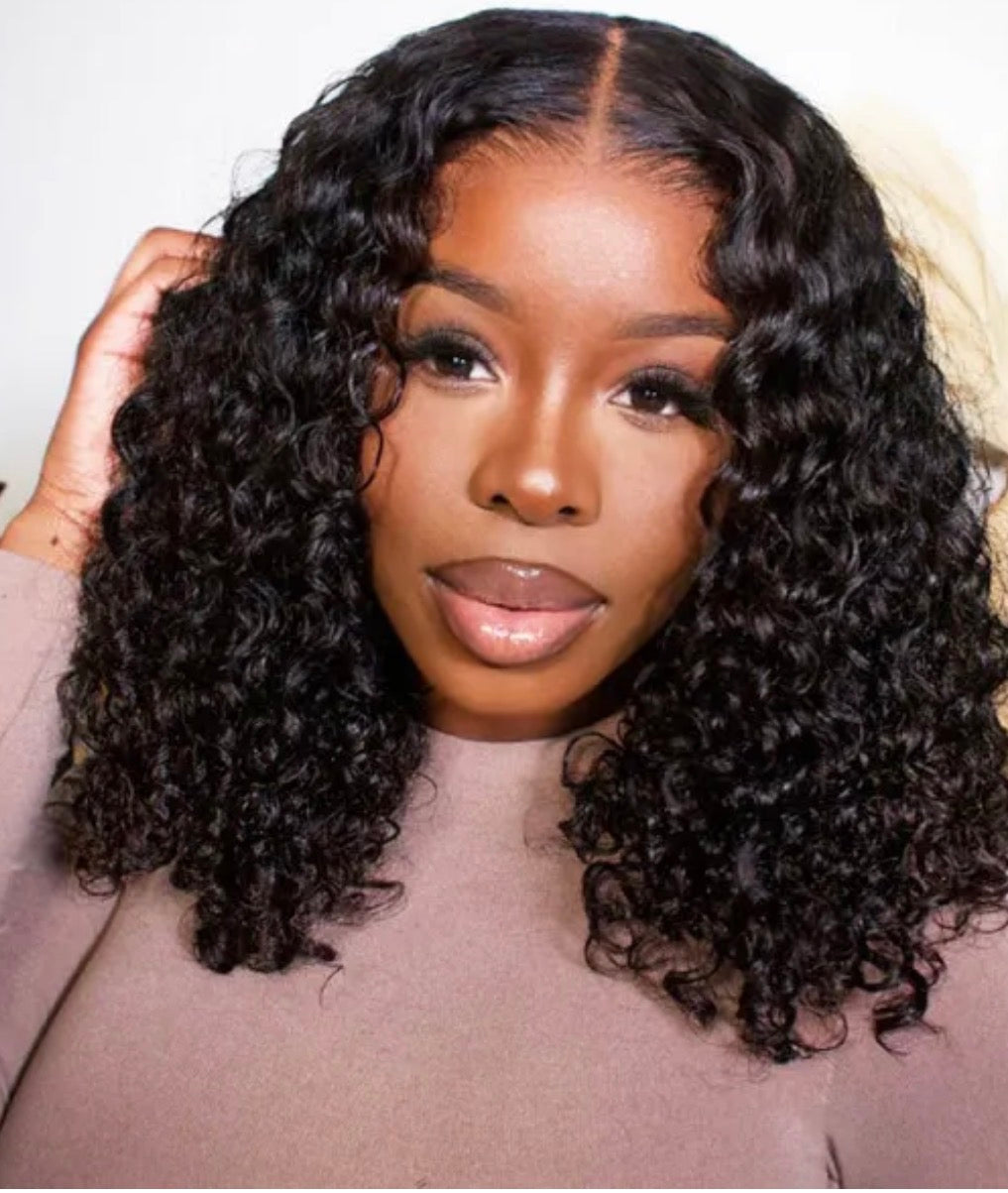 5 x 5 Natural Color Deep Curly HD Virgin Wig | 200 % Density